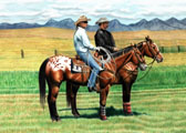 Western, Equine Art - Two Appys